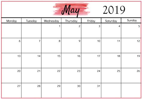 May 2019 Calendar Editable #may #may2019 #2019calendar # ...