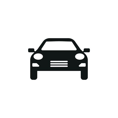 Car vector icon. Isolated simple view front logo illustration. Sign ...