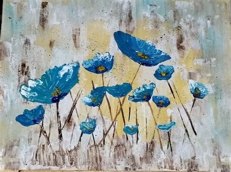 Angela Anderson Art Blog: Easy Palette Knife Poppies Acrylic Painting ...