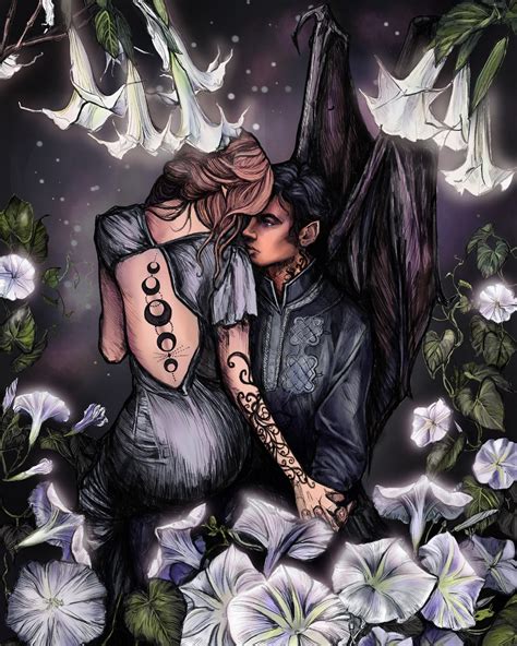 Feyre and Rhysand Color Illustration From the ACOTAR Series by Sarah J ...