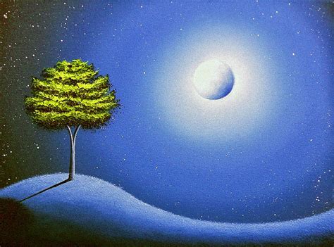 Moonlight, rachel bingaman, art, moon, luminos, tree, moon, green ...