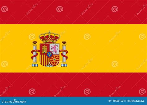 Spanish National Flag. Official Flag of Spain, Accurate Colors Stock ...