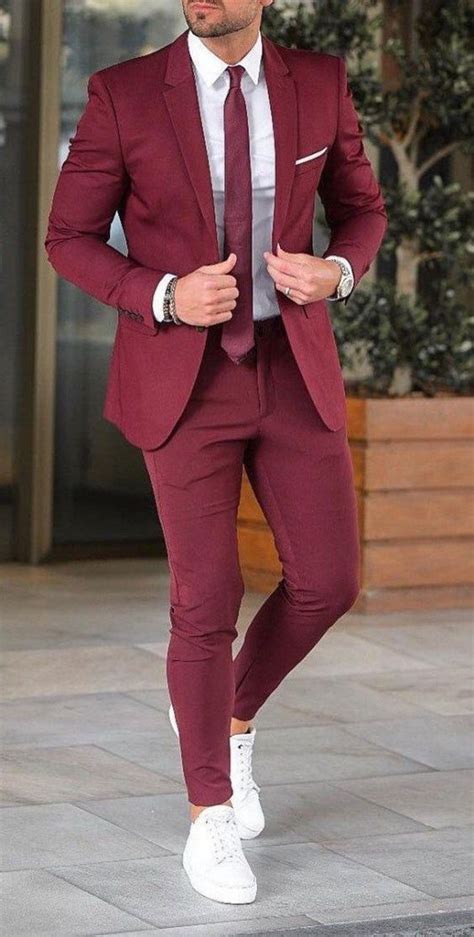 Mens Suit, formal Summer Suit Burgundy 2 Piece Suit Slim Fit Suits ...