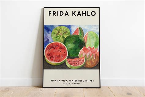 Frida Kahlo Viva La Vida Sandía Cartel de Kahlo - Etsy España