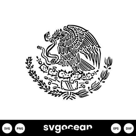 Mexico Flag Eagle SVG vector for instant download - Svg Ocean — svgocean