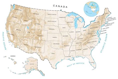 US Elevation Map and Hillshade - GIS Geography