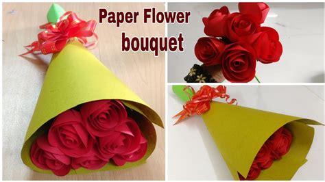 How To Make Paper Rose Flower Bouquet | DIY | Paper Craft - YouTube