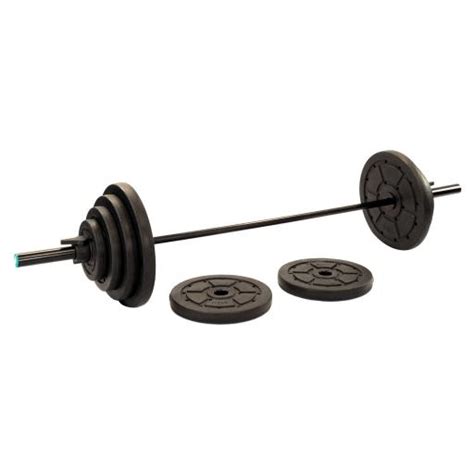 V-fit 100kg Olympic Weight Set | 7ft bar | 2" diameter weight plates ...