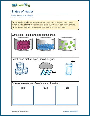 States of Matter Worksheets | K5 Learning