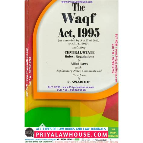 The Waqf Act, 1995 (R. Swaroop) 2nd Edn Rp 2022 (ALD Publications) at ...