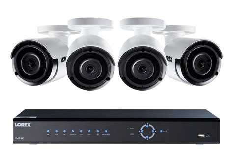 4K Ultra HD IP NVR security camera system with four 2K 4MP IP cameras ...