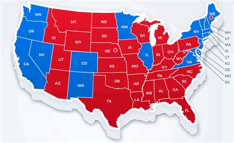 Us Map Red And Blue States | US States Map