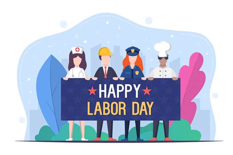 Happy Labor Day Free Vector Design - GraphicSurf.com