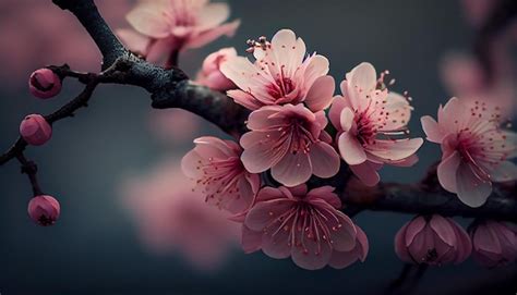 Free Photo | Fresh pink blossoms adorn the budding cherry tree ...