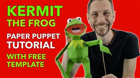 How to make your own Kermit the Frog! Paper Puppet Tutorial - YouTube