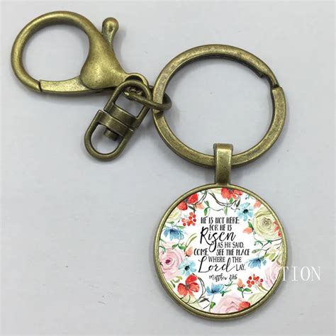 New He's not here for He is risen Bible Verse Keychain Matthew 28:6 ...