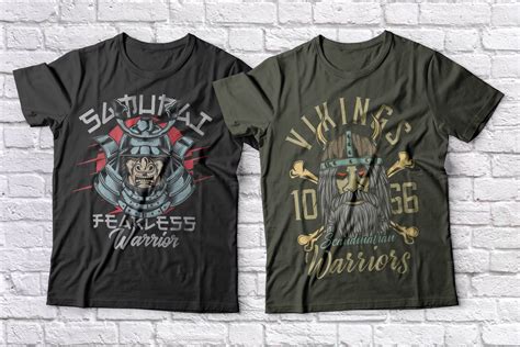 Warriors t-shirts set | Photoshop Graphics ~ Creative Market