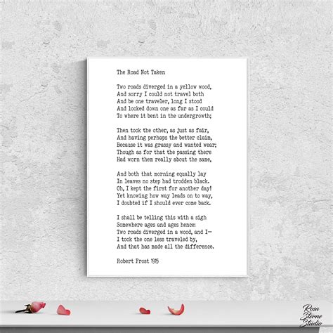 Robert Frost Road less traveled Robert Frost Poem Robert Frost wall art ...