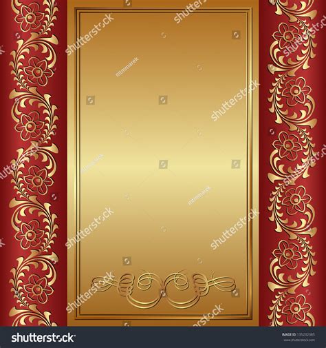 Red Gold Background Ornaments Stock Vector (Royalty Free) 135232385 ...