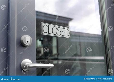 Glass Door of Closed Shop or Office Stock Image - Image of window ...