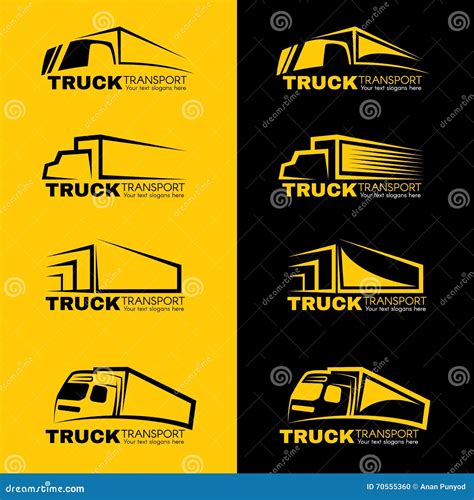 Black and Yellow Truck Transport Logo Vector Design Stock Vector ...