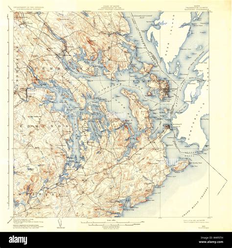 Maine USGS Historical Map Eastport 460376 1908 62500 Restoration Stock ...