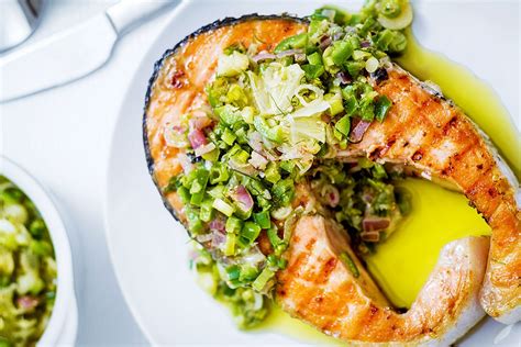 Grilled Salmon Steaks Recipe with Jalapeño Salsa — Eatwell101