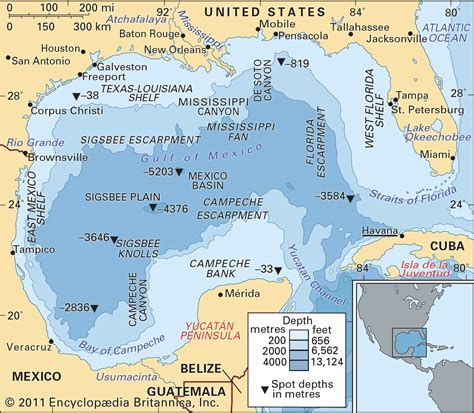 Gulf Of Mexico Ocean Depth Map