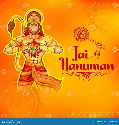 Lord Hanuman on Abstract Background for Hanuman Jayanti Festival of ...