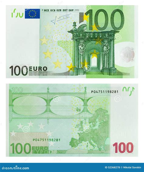 Two Sides of 100 Euro Banknote Stock Photo - Image of backgrounds, euro ...