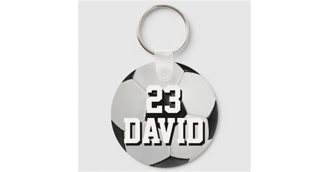 Personalized Soccer Ball Keychain Name and Number | Zazzle