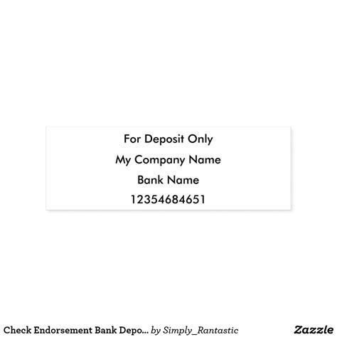 Check Endorsement Bank Deposit Stamp | Zazzle.com | Business stamps ...