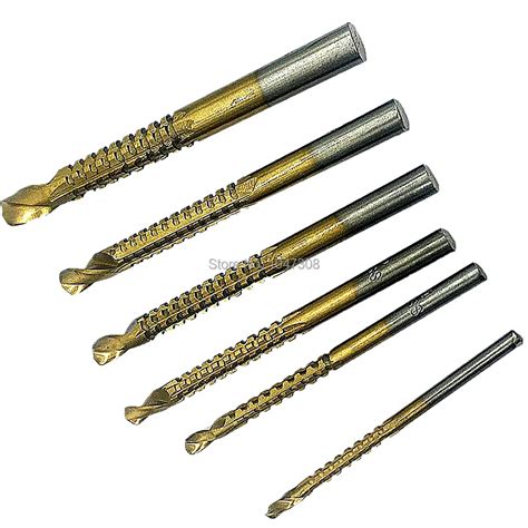 6pcs Titanium Coated Drill Bits Set Reamer Saw Router Wood Metal ...