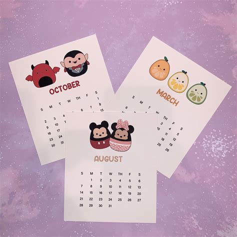 Squishmallow Inspired Mini Calendar 2023 Desk Calendar 12 - Etsy Australia