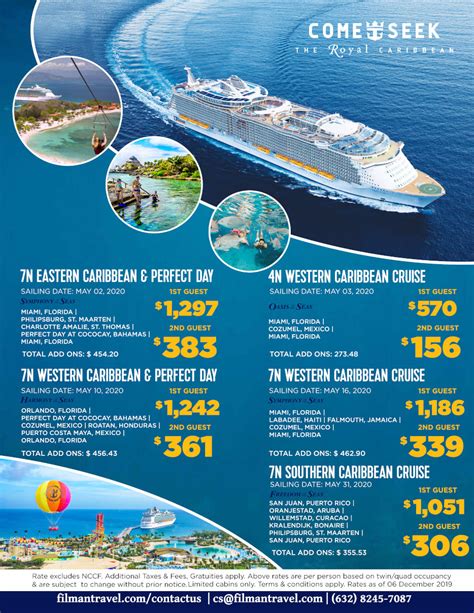 Western, Eastern, Southern Caribbean Cruises with Royal Caribbean 2020 May