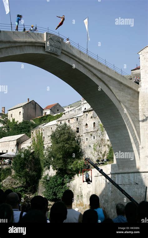 Bridge Jump Festival, traditional jump from the Stari Most Bridge into ...