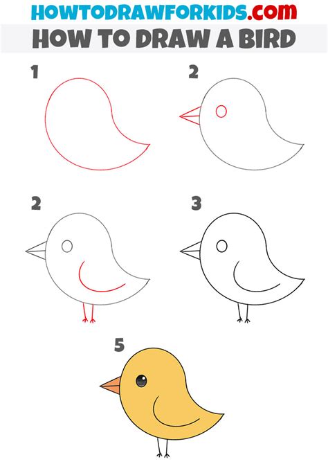 How To Draw A Bird For Kindergarten - Easy Drawing Tutorial For Kids