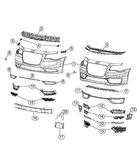 Chrysler 300 Applique. Fascia. Left. [front fascias parts - 68232199AA ...