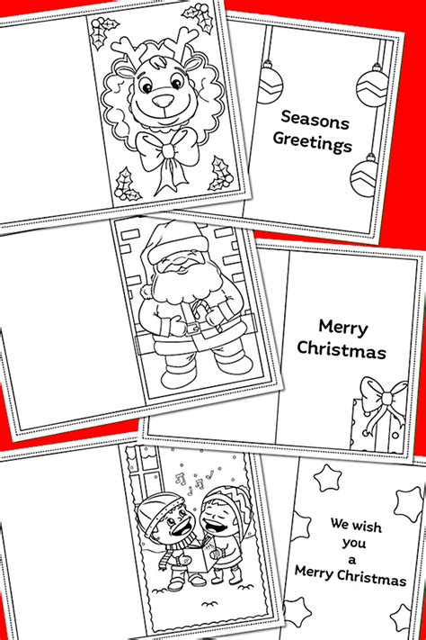 Greeting Cards JPEG PDF Printable Coloring Card Christmas Card Give ...