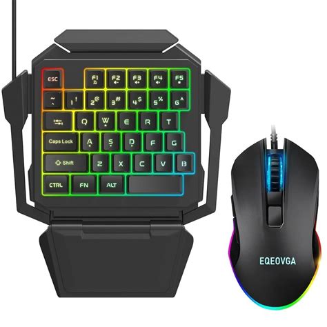 Buy One Handed RGB Gaming Keyboard and Mouse Combo, 35 Keys Portable ...