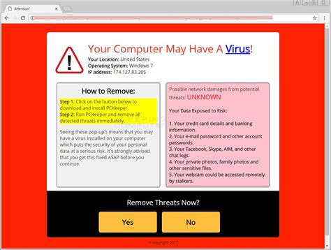 Remove the Your Computer May Have a Virus Web Page