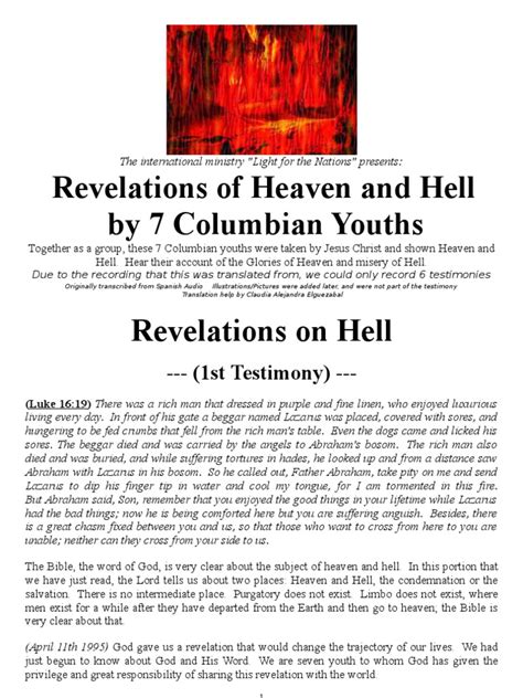 The Revelation of Hell | PDF | Hell | Sin