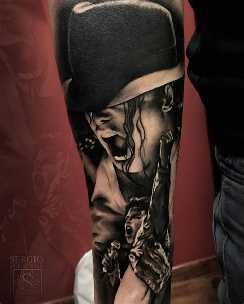 Black and grey style Michael Jackson tattoo on the | Tatuaje de michael ...