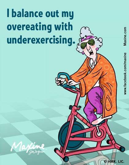 Maxine / balancing exercise with overeating | Workout humor, Women ...