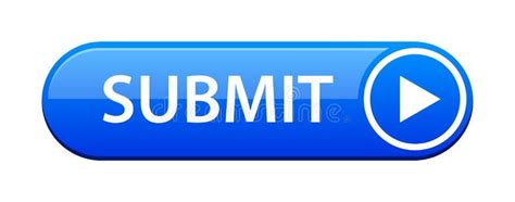 Submit button. Submit blue web button icon on isolated white background ...