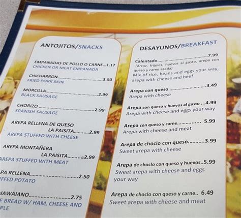 LA PAISITA COLOMBIAN RESTAURANT, Port Saint Lucie - Menú, Precios y ...