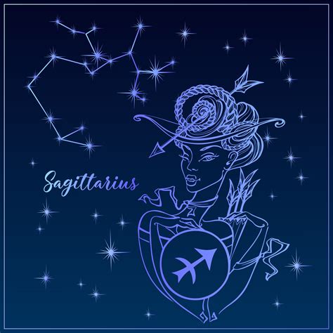 Zodiac sign Sagittarius a beautiful girl. The Constellation of ...