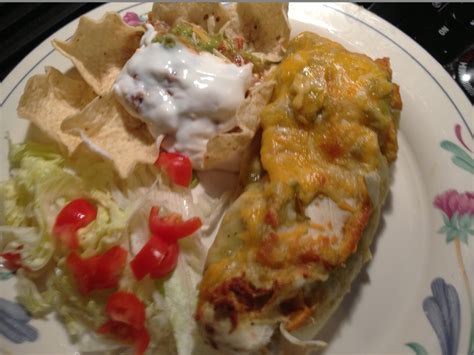 Chicken Burritos Enchilada Style with Green Chili Sauce - BigOven