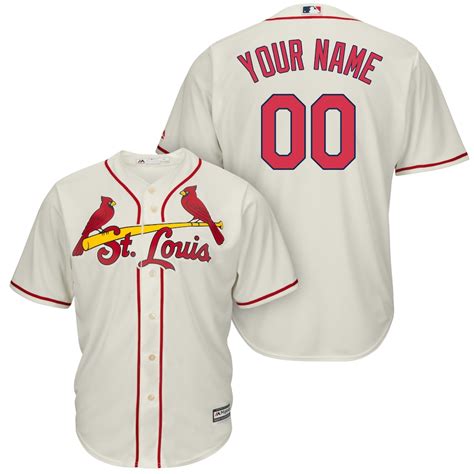 Majestic St. Louis Cardinals Cream Cool Base Custom Jersey