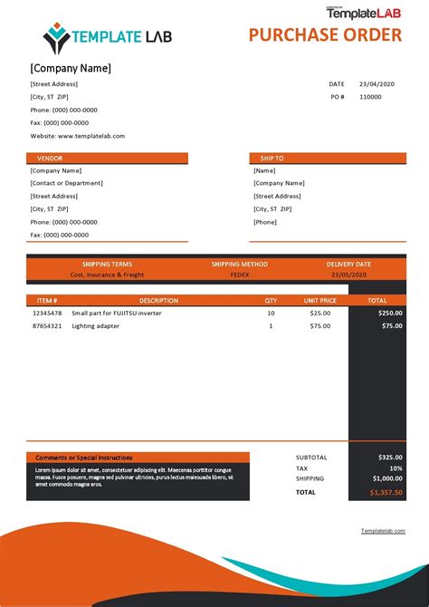 Purchase Order Log Excel Template